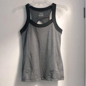 Women’s Tek Gear Athletic Tank Built in Sports Bra Medium Grey